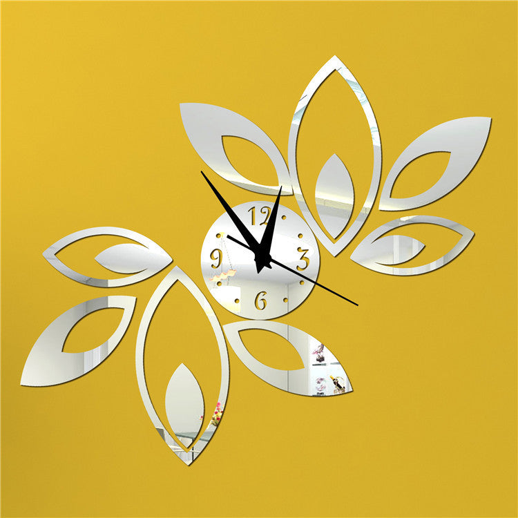 AliExpress Explosions Red And Black Leaf Wall Clock Diy Acrylic Mirror Wall Clock Bedroom Decorative Wall Clock Amazon