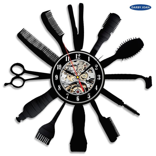 Art Vinyl Record Wall Clock –Wall Decor for Home or Beauty Salon
